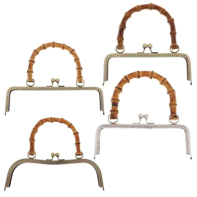 Iron Metall Purse Frame Kiss Clasp Lock Pearl Arch Handle Sewing Fastener for DIY Purse Making Supply