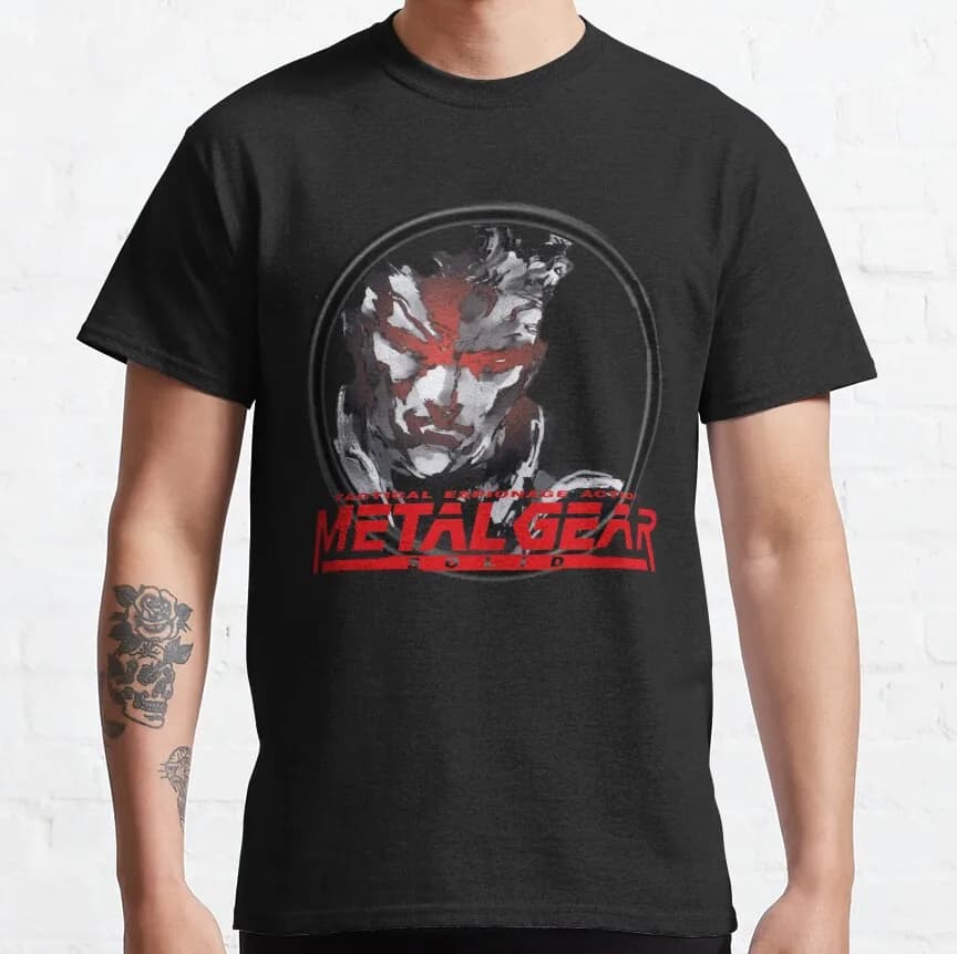 Funny Gifts Metal Gear Rising for fans MGS Metal Gear Solid Snake Kojima Video game Printed t-shirt plus size Mens graphic tee