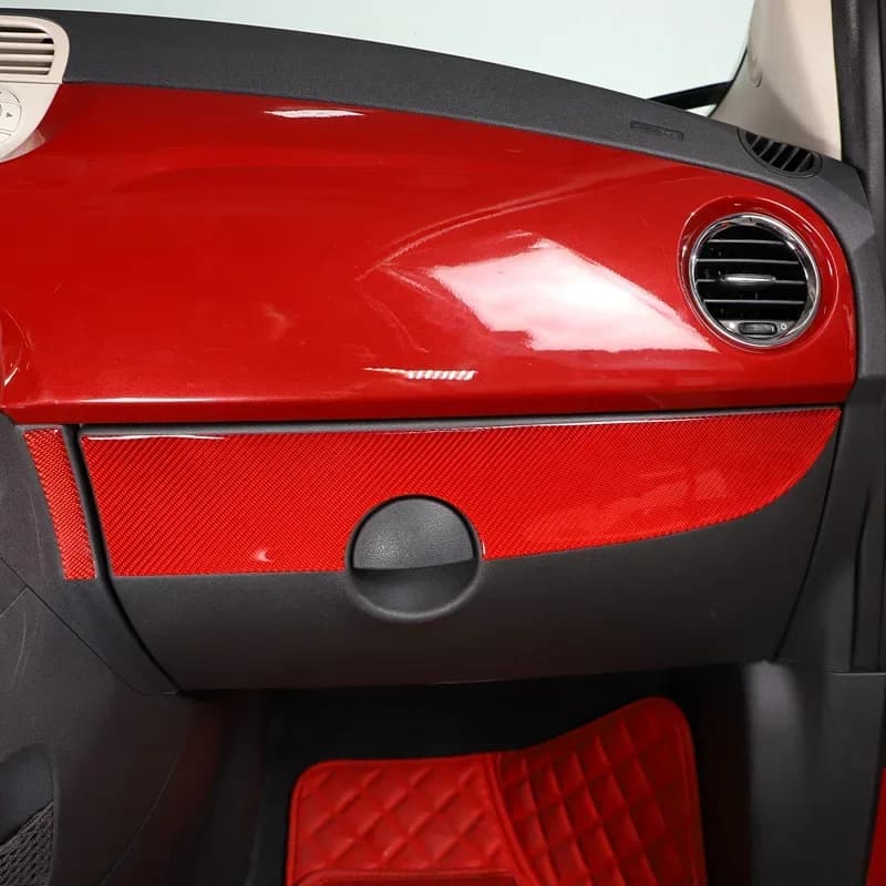 For 2011-2019 Fiat 500 soft carbon fiber car styling Car center console decorative sticker car interior protection accessories