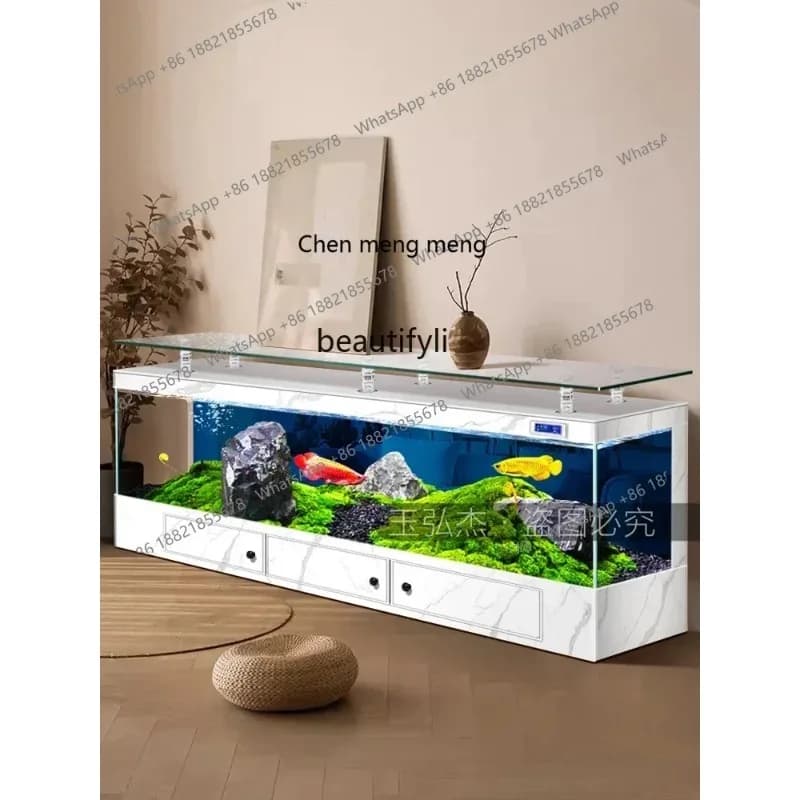 R cc182R TV Cabinet Fish Tank Living Room Floor Aquarium Integrated Back Filter Loop One-Click Sewage Discharge R