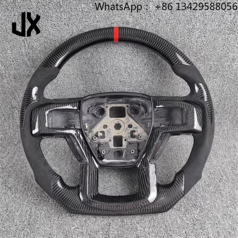 High Quality Leather Carbon Fiber Steering Wheel Custom Car Interior Accessory for Ford F150 Raptor Sports-Style Steering Wheel