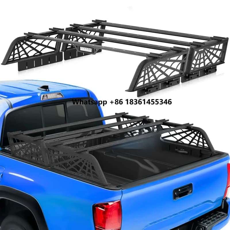 Hot Selling 800LBS 9 Inch High Overland Bed Rack Cargo Storage With Bed Rails 2016-2025 Pickup Exterior Accessories