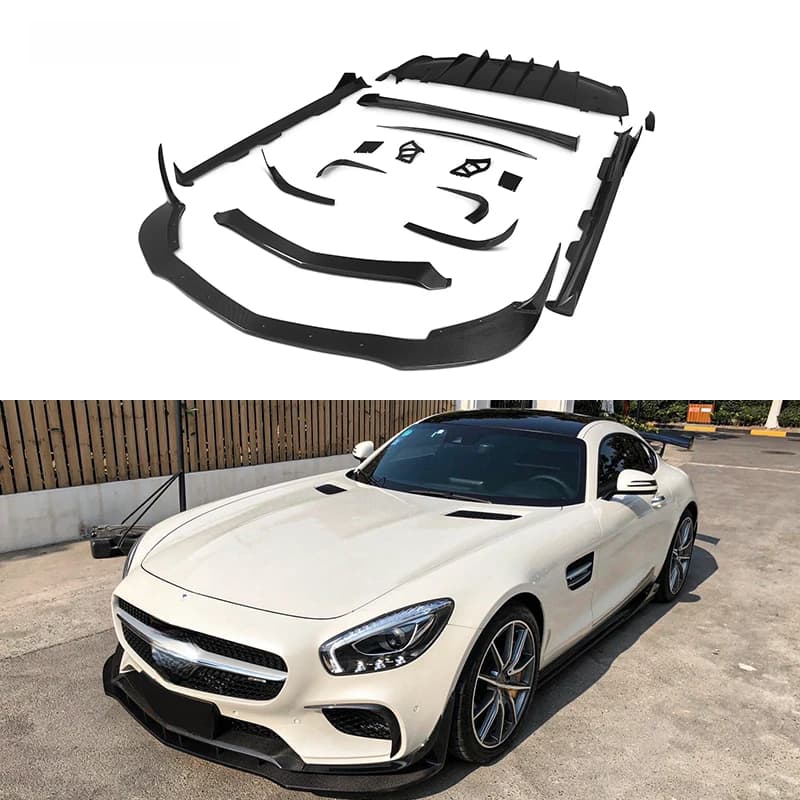 High Quality Paktechz Ver 1 Carbon Fiber Full Body Kit Front Lip Side Skirt Rear Diffuser Trunk Spoiler Exterior Tuning Parts