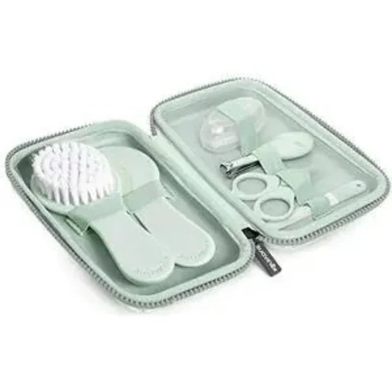 The skincare kit completes the portable toiletry kit, including a manicure set, brush, comb, finger scissors