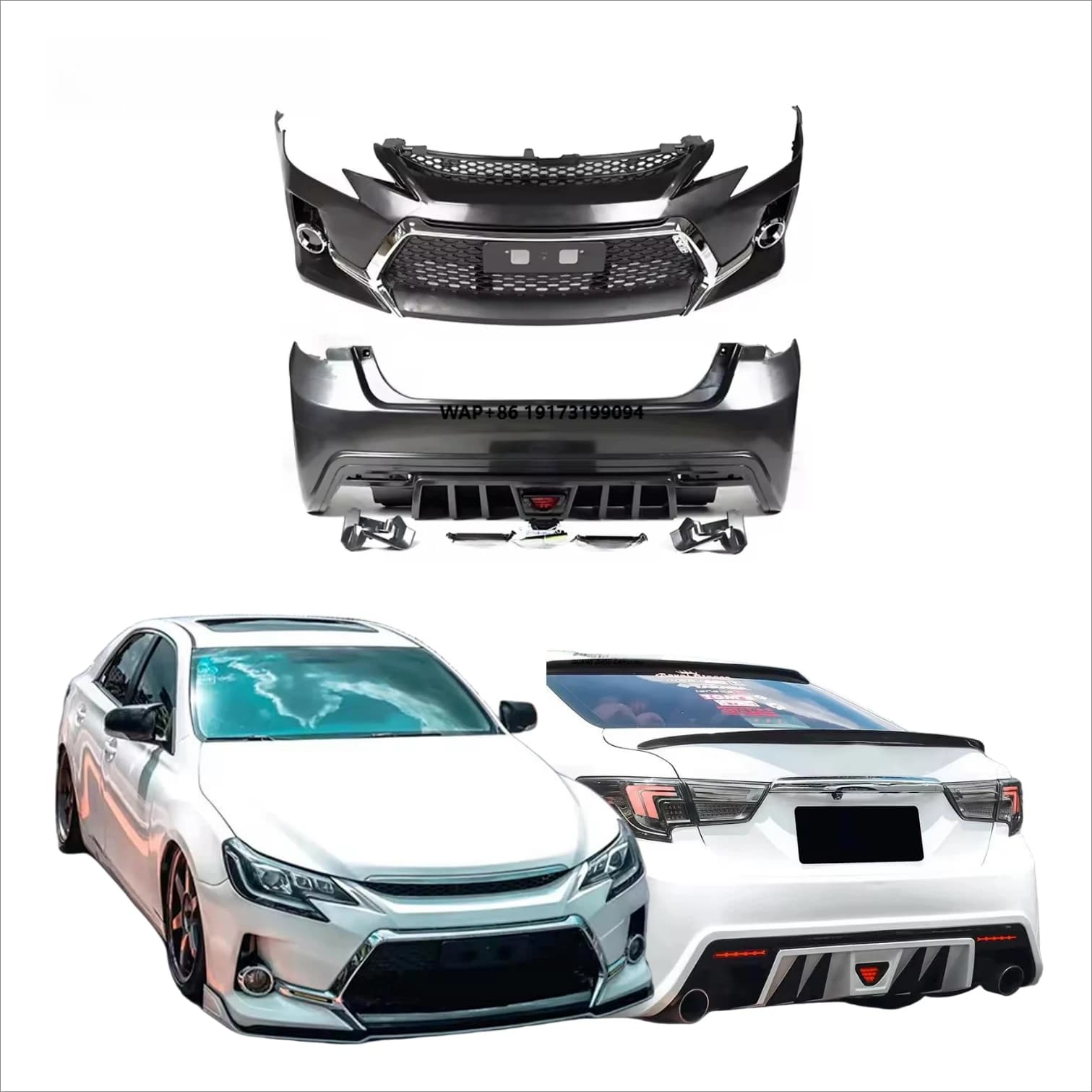 Toyo-ta Mark X Reiz Bodykit 2010-2018 GS Style Front Bumper Side Skirts Rear Diffuser Grille Upgrade New Wholesale Price
