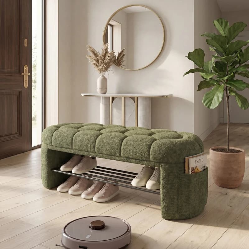 Household home shoe stool villa bench stool light luxury high-end storage integrated double layer