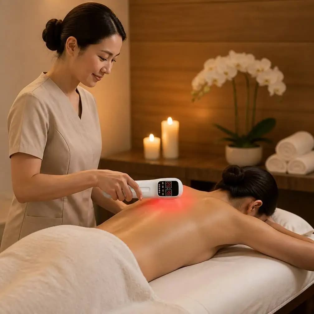RL101 Handheld Red Light Therapy Device 660nm 850nm Near Infrared LED Pulse Mode for Back Pain Relief Home Use