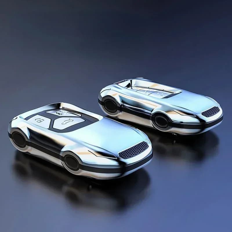 For Audi A6L A4L A3 Q3 Q2L Q5L Q7 A7L A8L ABS Silver Key Cover High-end Car Bag Buckle Car Accessories