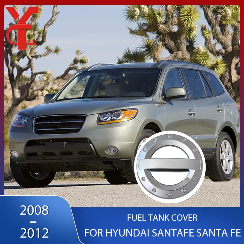ABS Fuel Cap Gas Tank Cover Chrome Car Exterior Parts Accessories For Hyundai Santafe Santa fe 2008 2009 2010 2011 2012