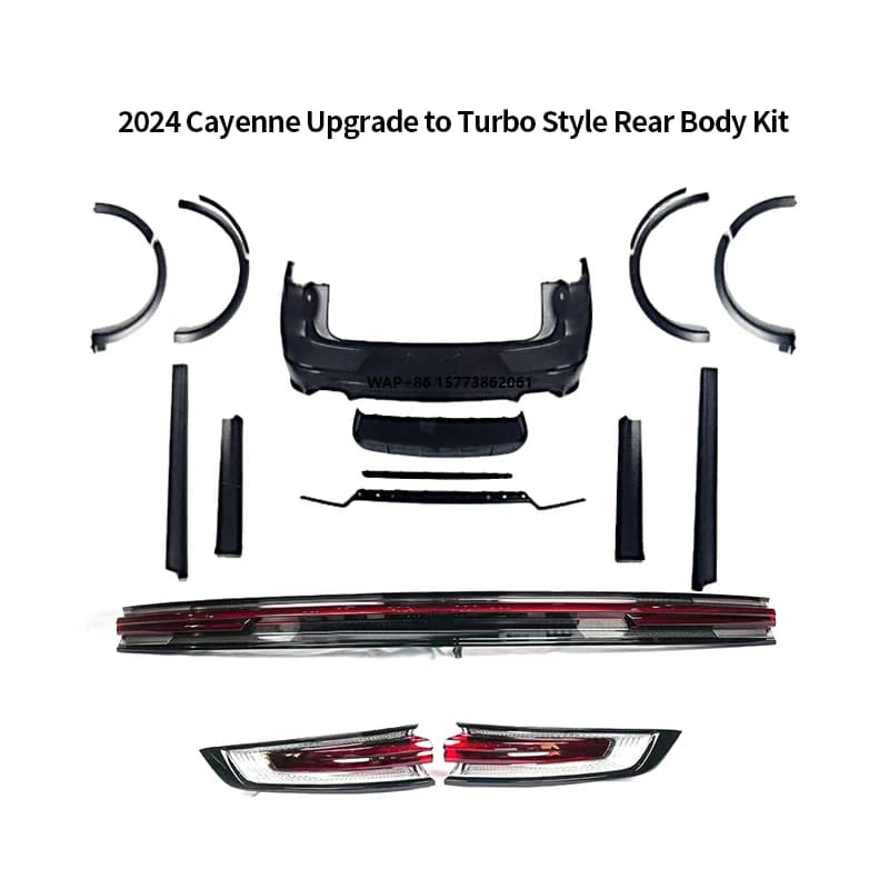 Full Set PP Material Rear Bumper & Light RedFit  Turbo with Easy Installation  2018-2024 for