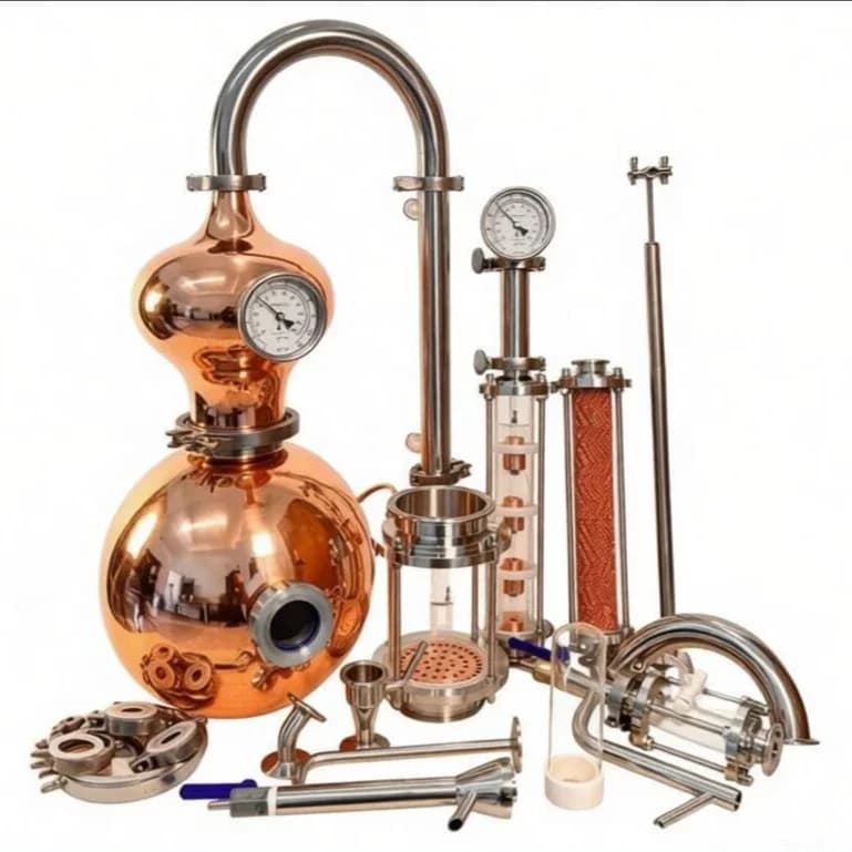 Copper Stainless Steel Distillation Equipment Household Pure Dew Essential Oil Distillation Wine Brewing Distiller Machine