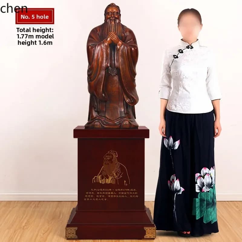 DSAFloor-to-Earth Confucius Statue Ornament Confucius Sage Statue Sculpture School Celebration Gift Opening Gift