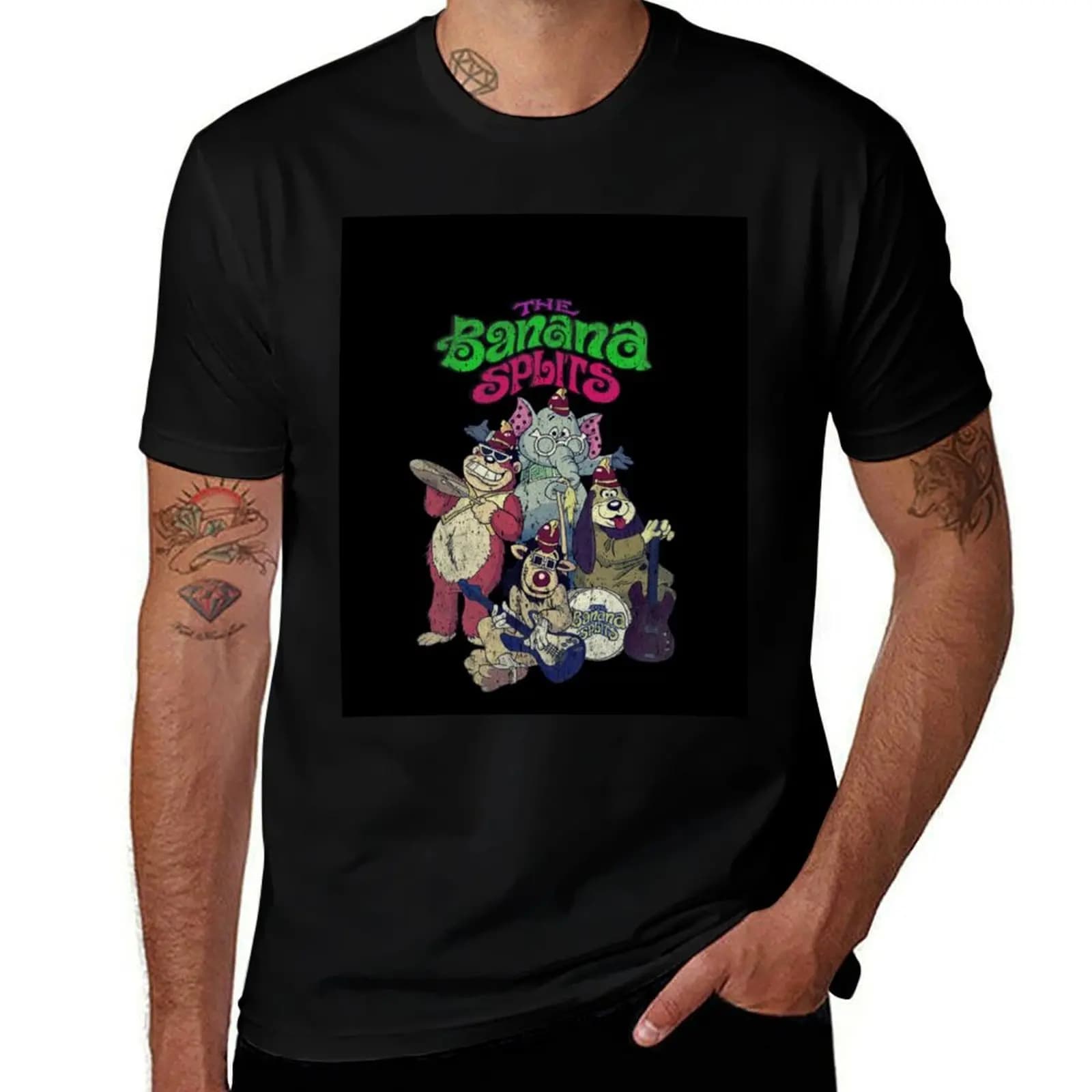 The Banana Splits T-Shirt No Iron Casual Short Sleeve Top T-Shirt
