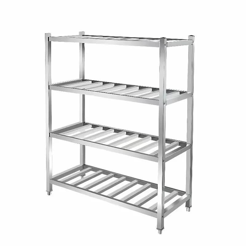 Stainless steel square tube hollow storage rack household load-bearing fruit rack