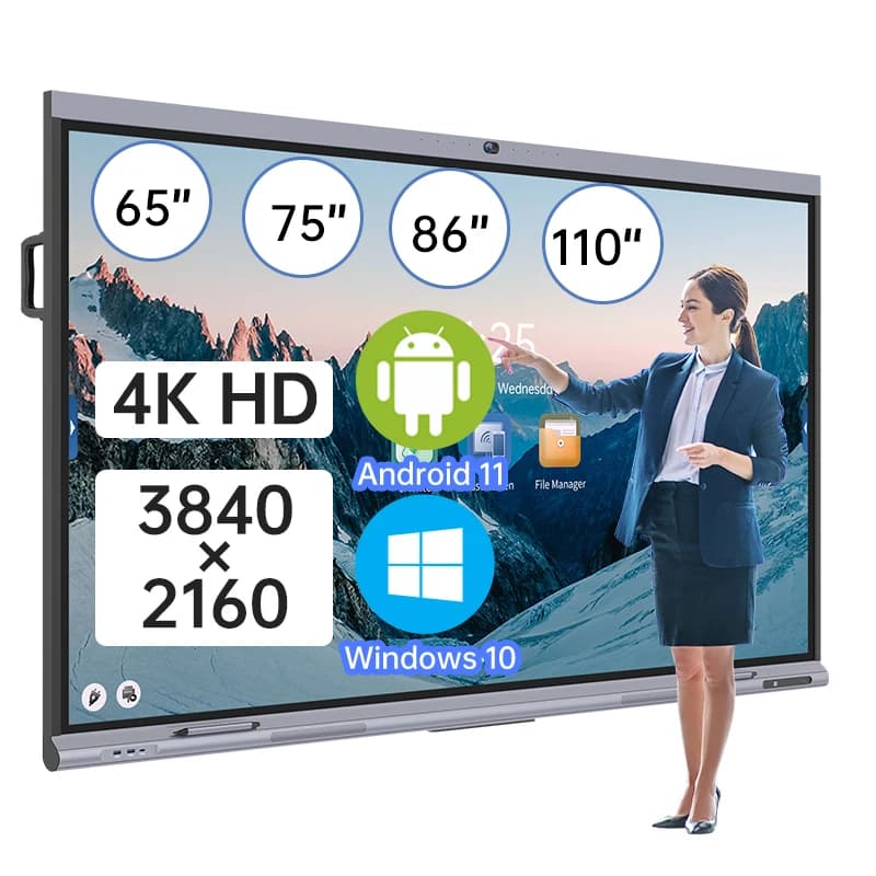 65/75/86/110 Inch   Digital Display Board  Digital Board for Class Room 4k Multi Touch Interactive Whiteboard Interactive Boards