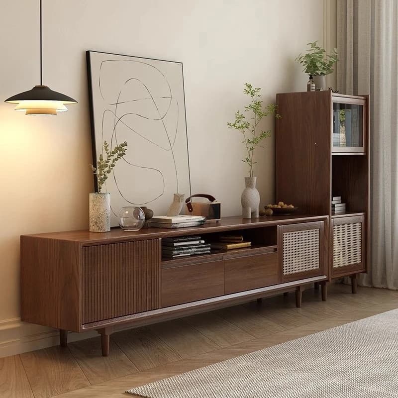 Medieval style all solid wood living room bedroom TV cabinet small apartment household storage cabinet locker integrated