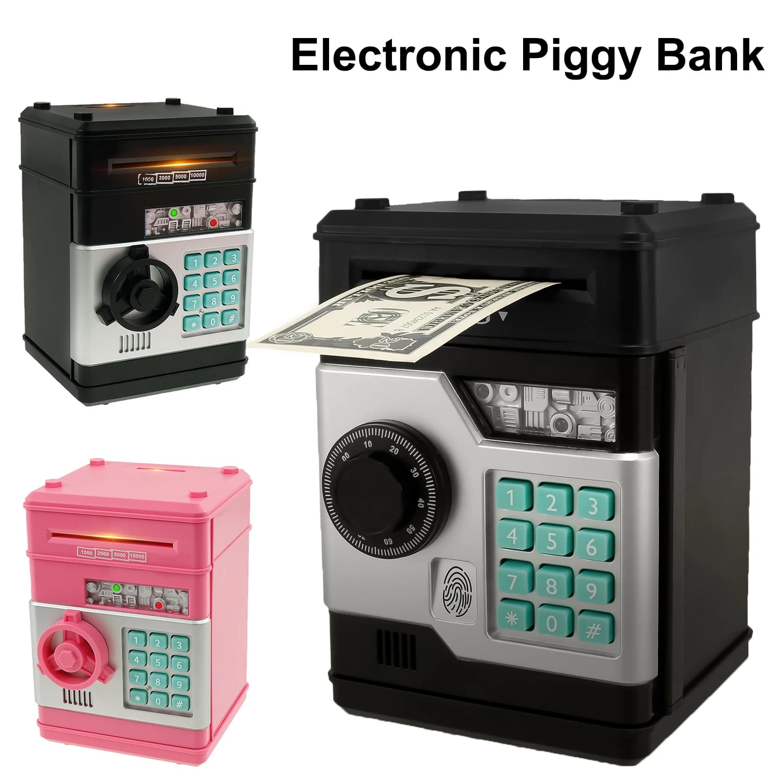 Electronic Piggy Bank Kids Fingerprint Password Money Coin Bank Mini Saving Bank Toys Cash Coin Can ATM   Kids Christmas Gift