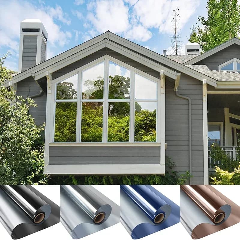 Window Film Privacy Vinyl Glass Window One Way Daytime Privacy Static Cling Blocking Anti UV Reflective Adhesive Vinyl for Car
