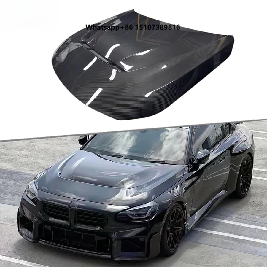 N Style Dry Carbon Fiber Front Hood Engine Bonnet Cover for M2 G87 G42 M240i 2023+ Front Bonnet Replacement Car Accessories