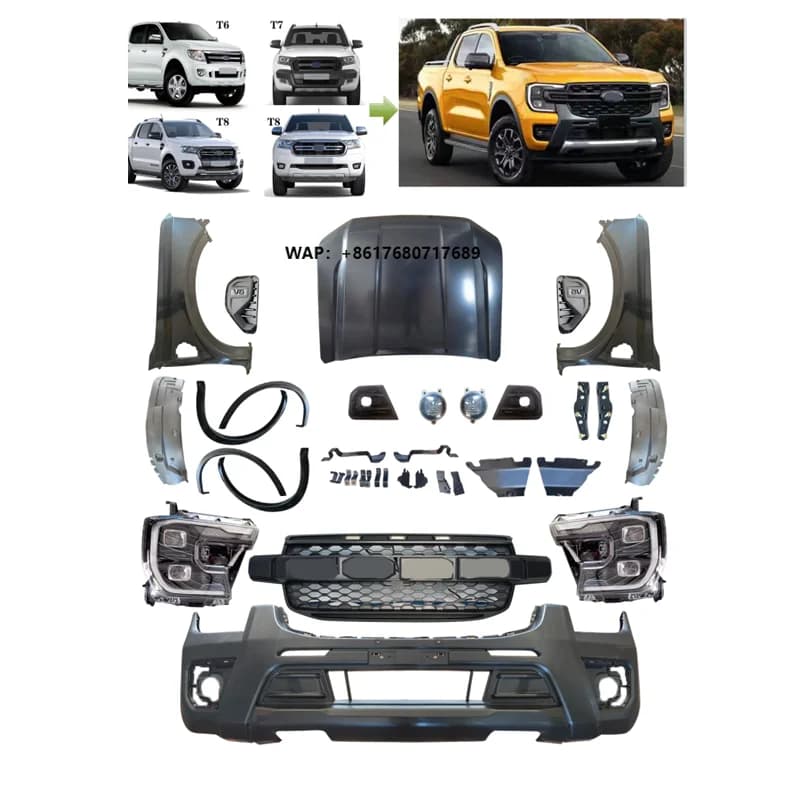 Car Facelift Car Parts Body Kits With Bumper Hood Fender for Ranger 2012-2021 T6 T7 T8 Upgrade to Next Gen Ranger T9