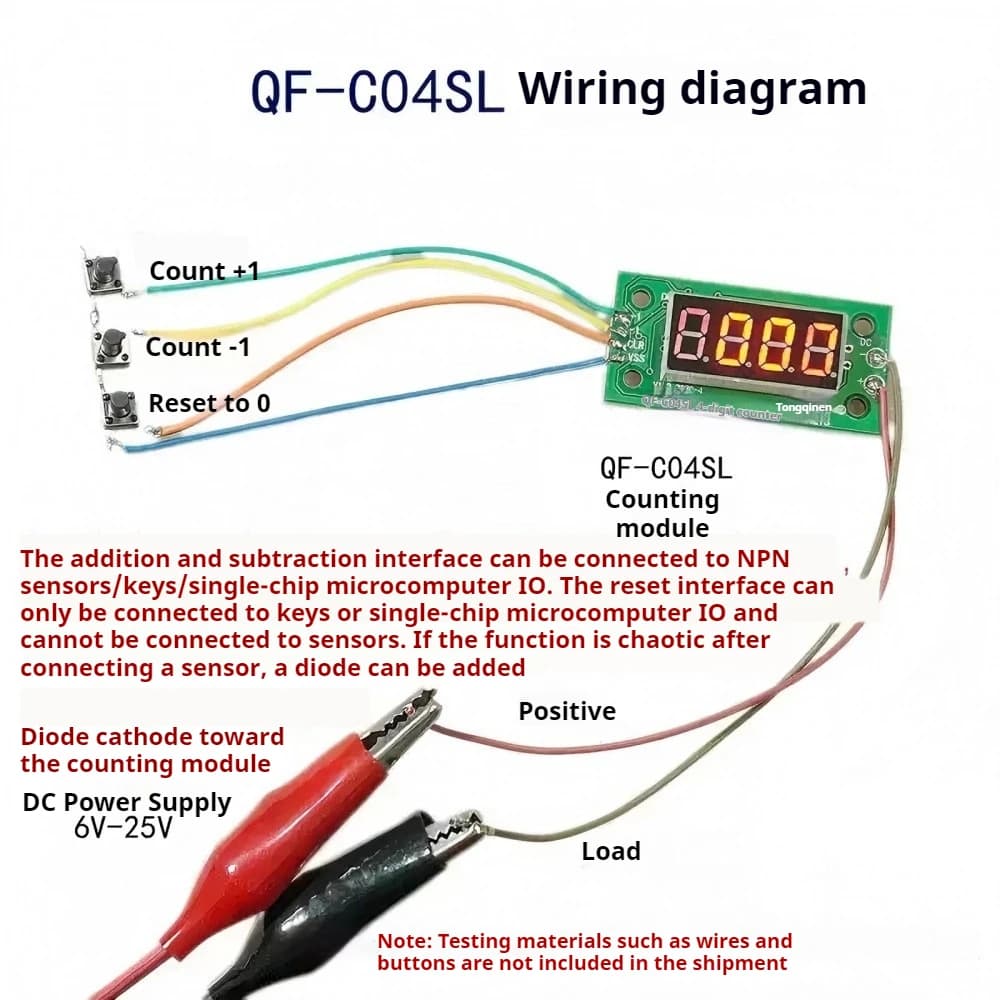 Low-Level ​4-digit Digital Counter Module with 0.36inch Red LED Display DC4-25V Switching Counters Module Industrial Counter