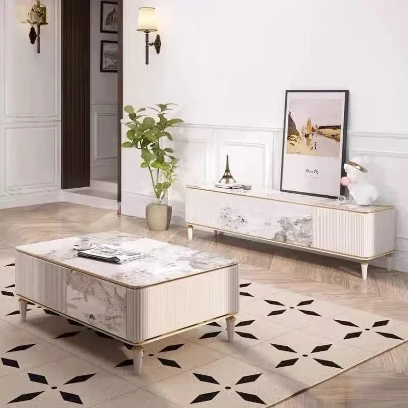 d9 TV cabinet coffee table combination high-end living room video cabinet small apartment storage locker against the wall