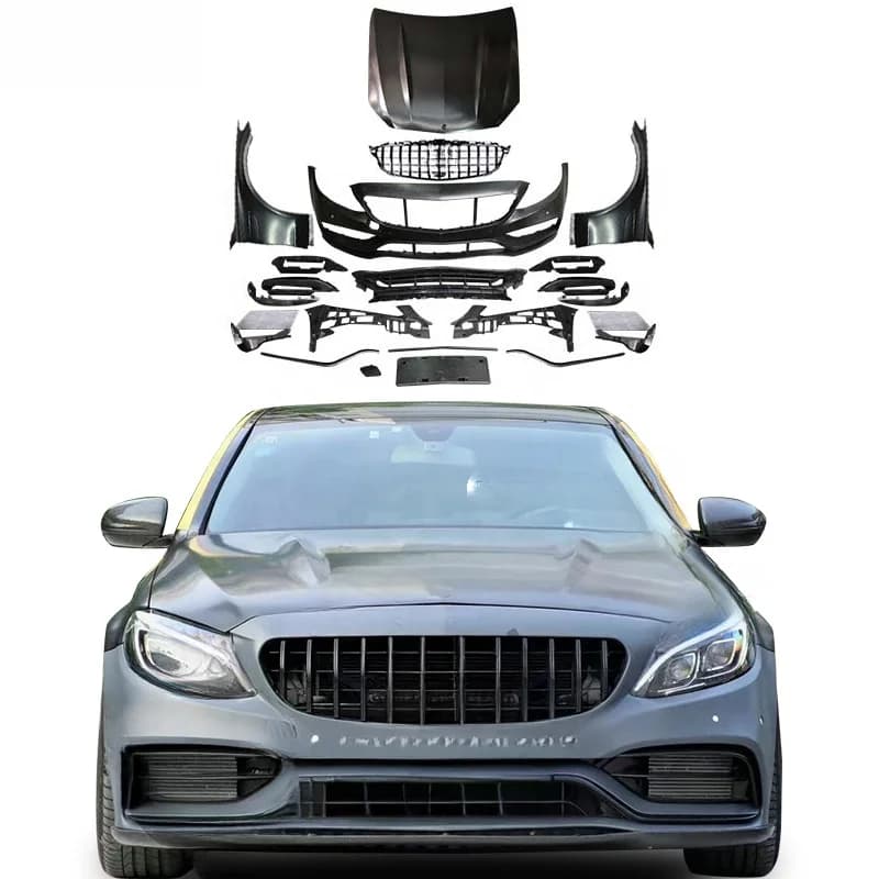 High Quality 1:1 Modified Body Kit Fit C Class W205 C205 Coupe 2014-2021 Upgrade To C63S Includes Hood Fenders