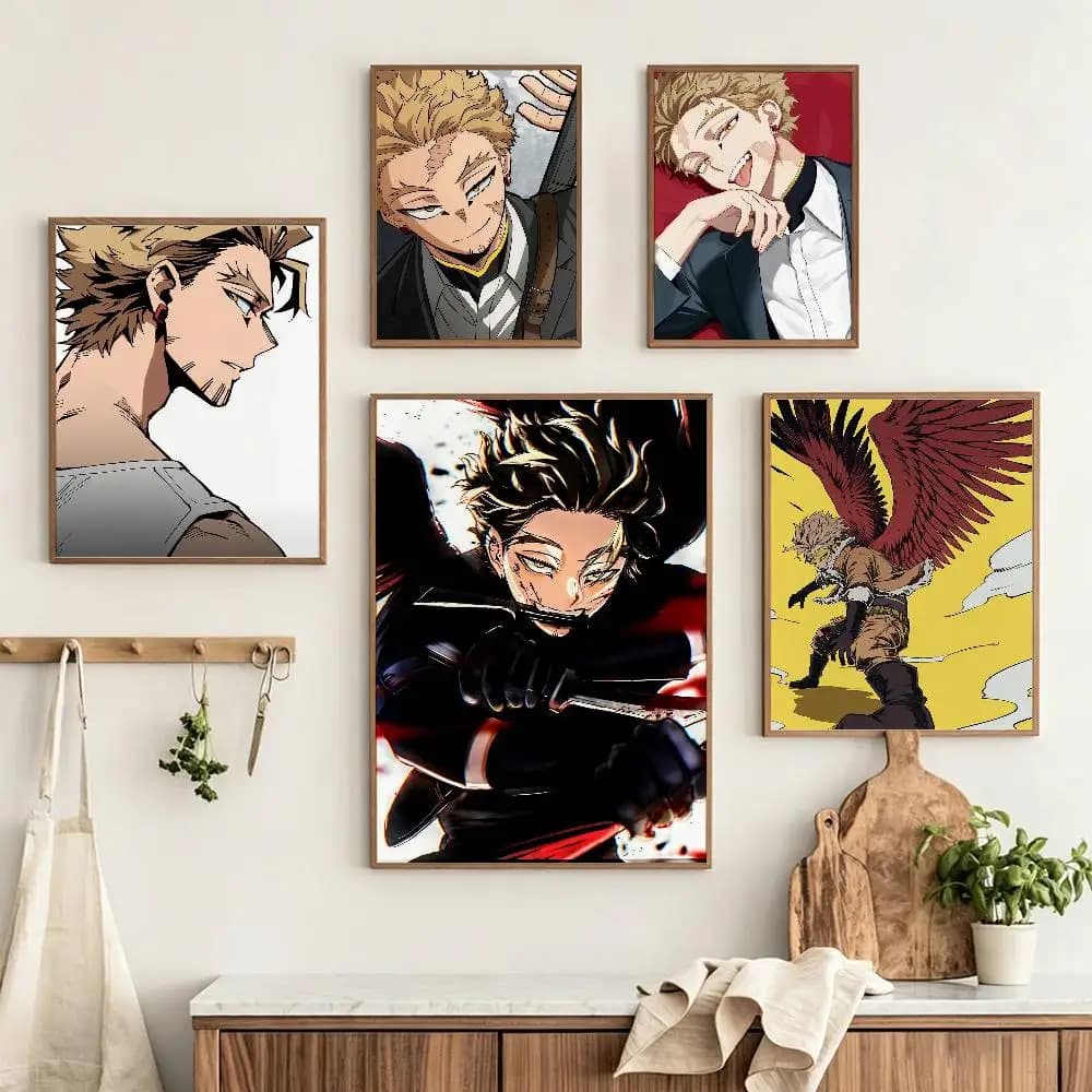 H-Hawks Anime My Hero Academia Customizable HD Self Adhesive Waterproof Wall Art Poster