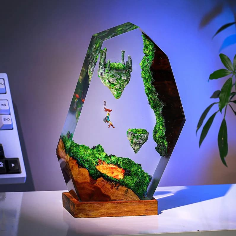 Floating Island Model DIY Building Decor Color Light Resin Handmade Night Light Ornament Attractive Decorative Item Gift