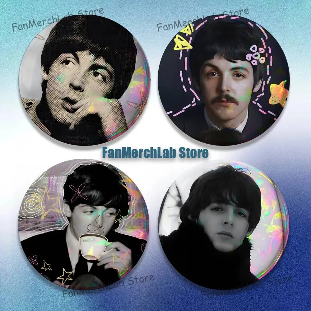 P-Paul M-McCartneyS Badge Cartoon Figure Brooches Cute Enamel Pins for Jewelry Backpack Accessories Gifts