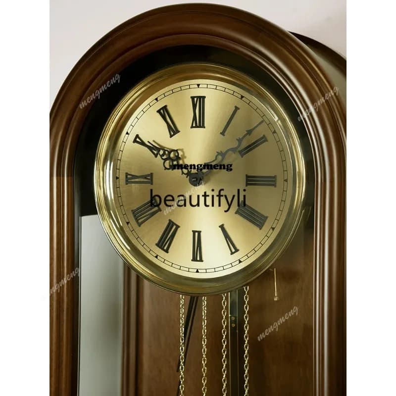 N    Floor clock living room home new Chinese European large seat clock retro Polaris vertical pendulum clock