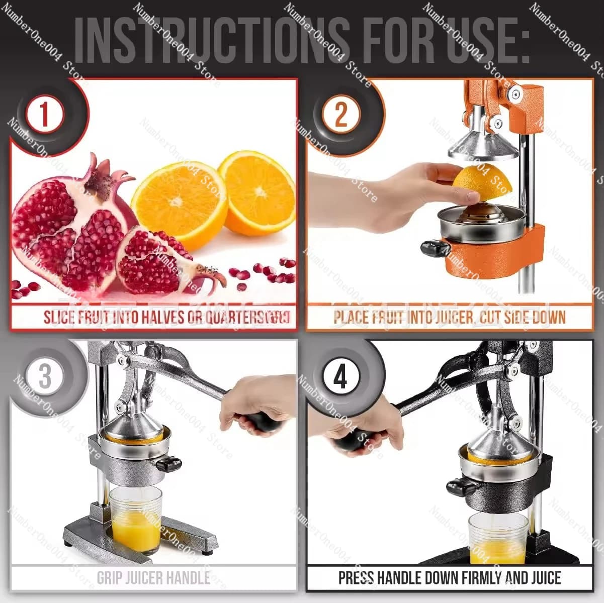 For home commercial stainless steel manual juicer cast iron lemon orange squeezer press (note color)