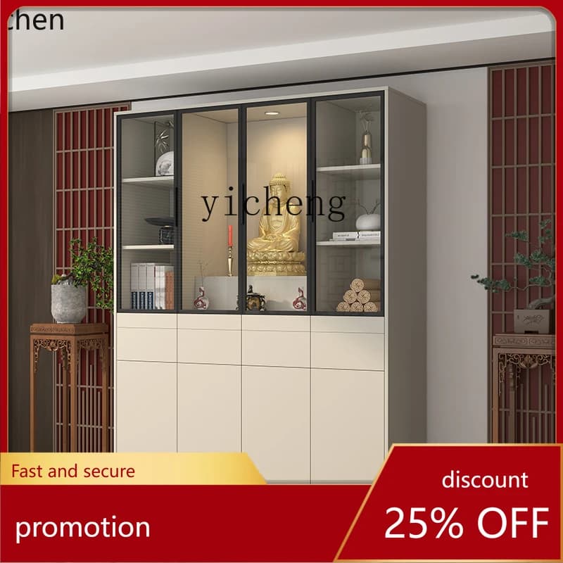 ZML Buddhist Shrine God of Wealth Cabinet Shrine Shrine Modern Gong Tai Cabinet Household Bodhisattva Buddha Statue