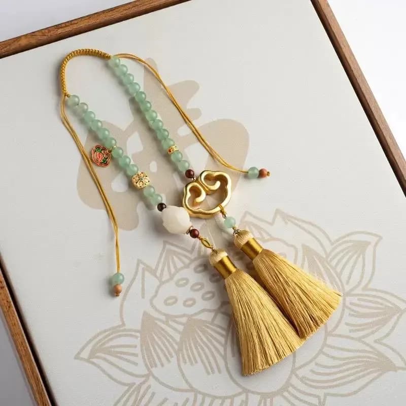 Car Pendant Auspicious Brass Safety Lock Car Rearview Mirror Decorative Hanging