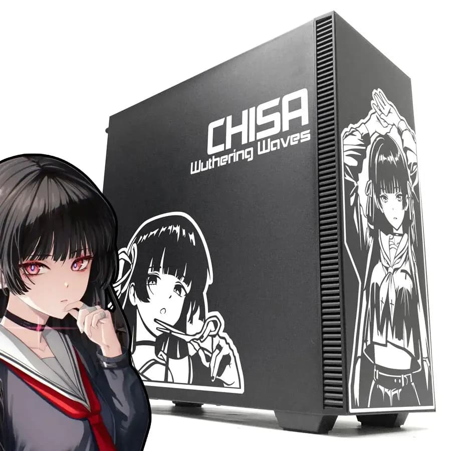 Wuthering Waves Chisa Anime Stickers for PC Case,Decor Decals for ATX Computer Chassis Skin,Waterproof Easy Removable