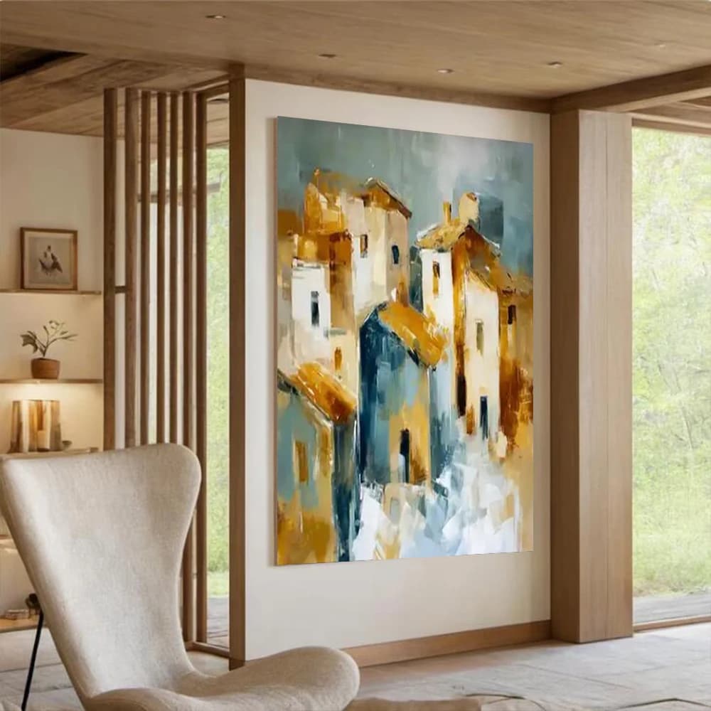 100% Handmade Abstract Oil Painting Nordic Mediterranean dwelling Wall Art Picture For Home Living Room Decor Image Gift Artwor
