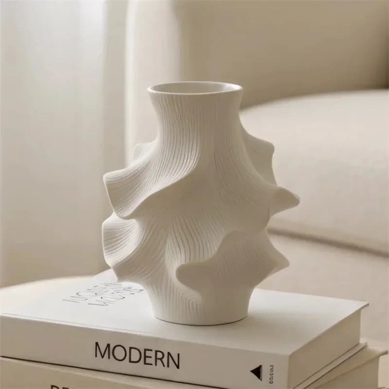 16cm Nordic Light Luxury Ceramic Simulation Flower Vase Home Living Room Flower Arrangement Water Maintenance Housewarming Gift