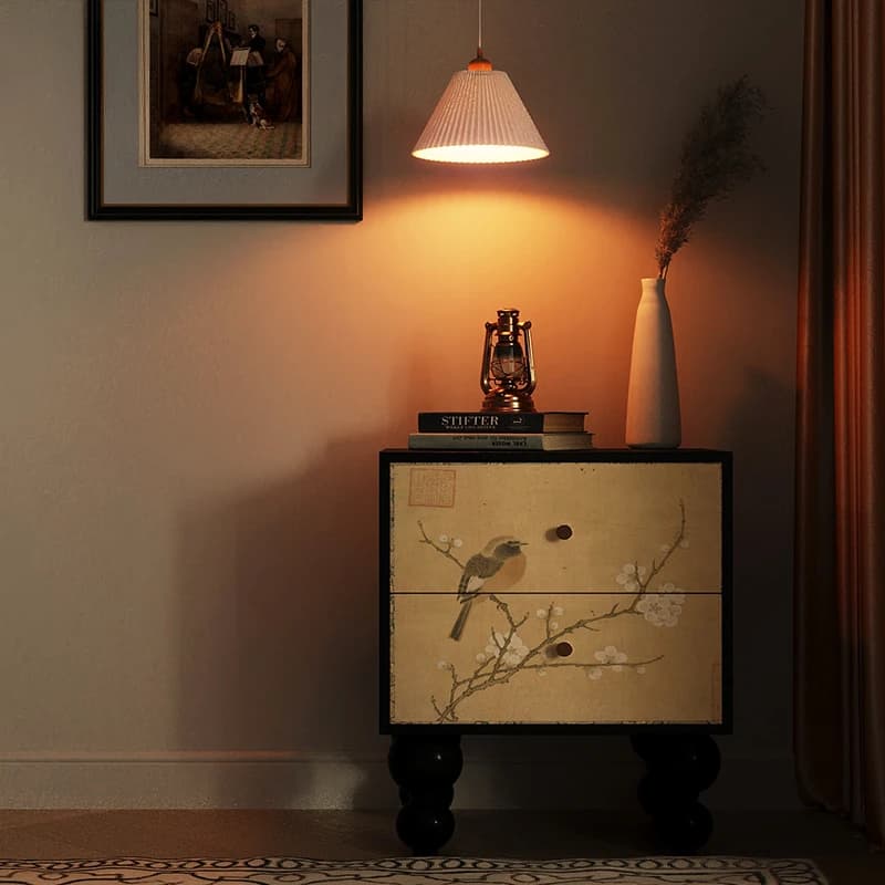 SGF Bedroom Room Bedside Table Storage Furnished Solid Wood Drawer Cabinet