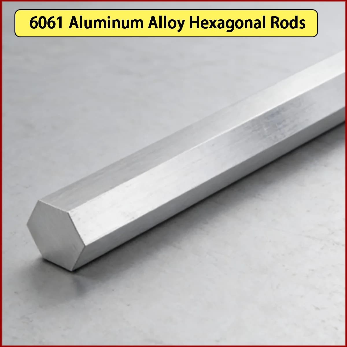 6061 Aluminum Alloy Hexagonal Rods - Across Flats 4-70mm  Diagonal 4.5-80mm  Length 500mm