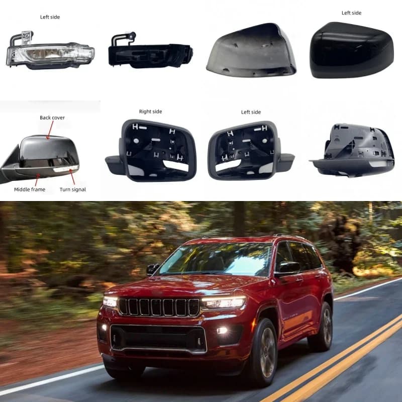 For Jeep Grand Cherokee 2011 2012 2013 2014 2015 2016 2017 2018 2019 2020 2021 Auto Rear Heated Mirror Glass Frame Cover Light