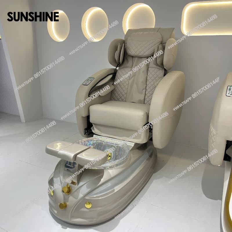 Elegant full body massage pedicure chair compact size with drain pump for nail salons