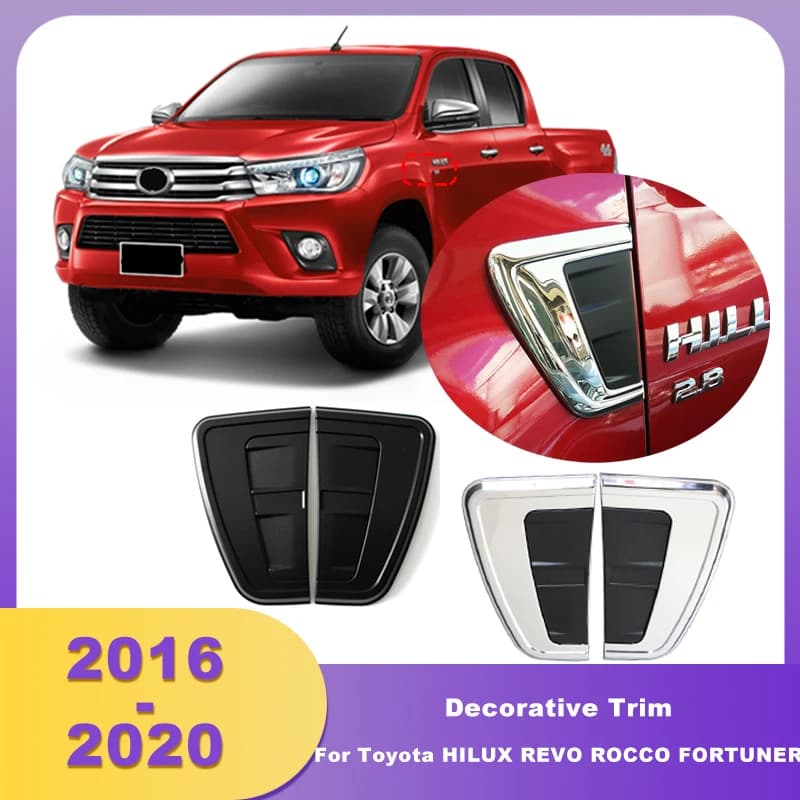 ABS Chrome Side Light Cover Decorative Trim Arch Hood For Toyota HILUX REVO 2015-2017 For ROCCO 2018-2020 For FORTUNER 2015-2019