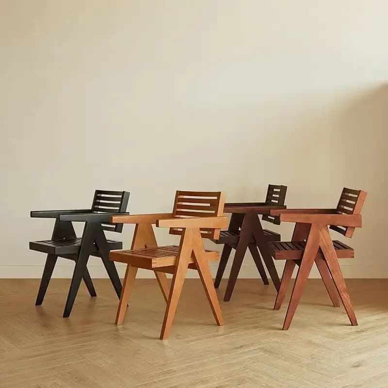 Nordic Japanese designer leisure balcony chair B & B medieval all-solid wood dining chair railing chair