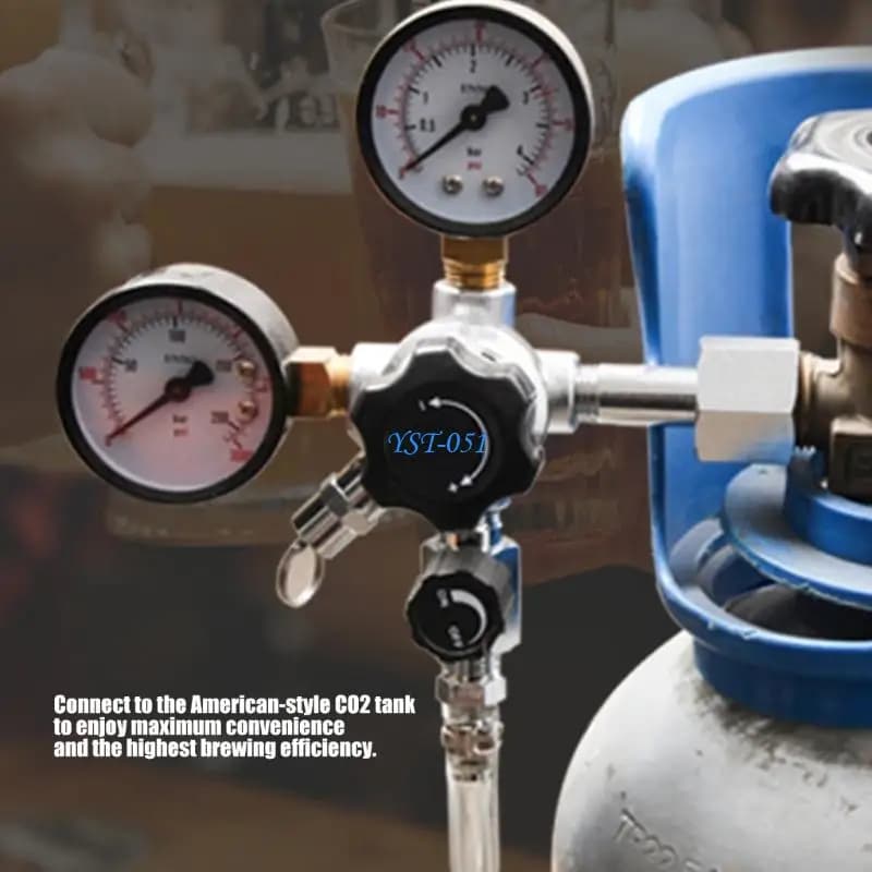 E15A CO2 Regulator Valves Double Stage Carbon Dioxide Pressure Reducing Valves 5/16in