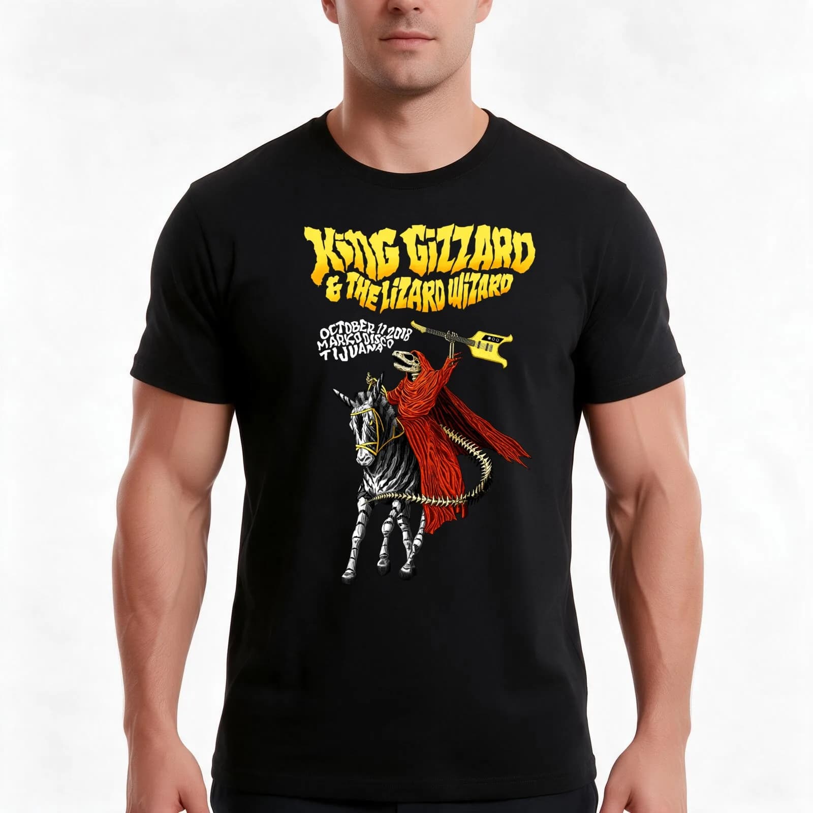 King Gizzard & The Lizard Wizard @ Tijuana T-Shirt, Summer Casual Cotton Tee, Oversized Streetwear Tops, Vintage Graphic Print