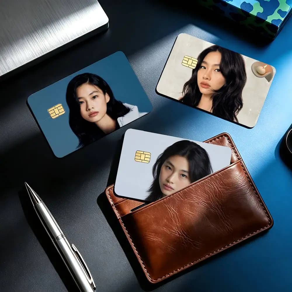 COOL H-Hoyeon Jung 4pcs 1Set Card Stickers Small Waterproof Chip 4PCS Card Sticker Anti-Scratch