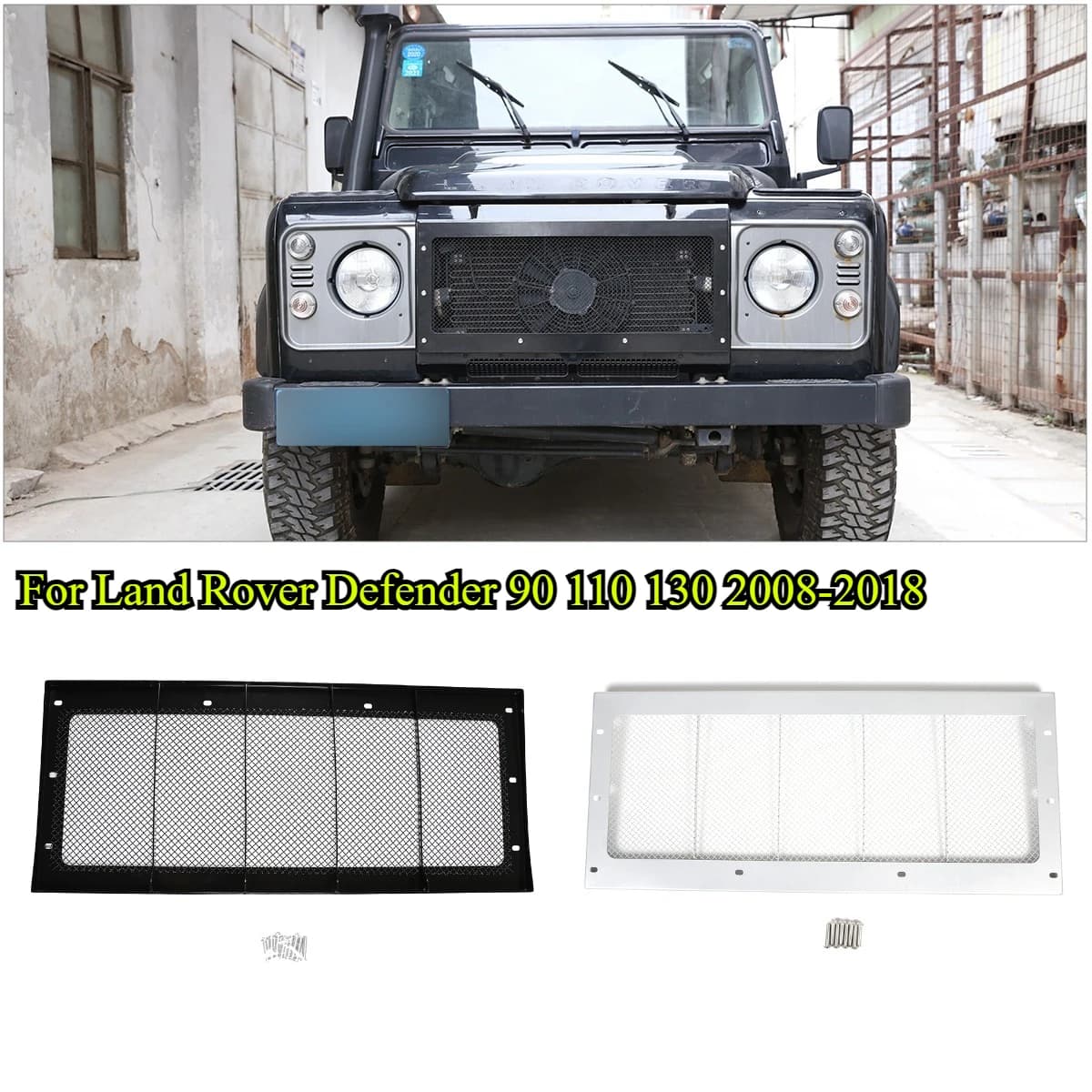 For Land Rover Defender 90 110 130 2008-2018 Carbon steel Car Front Hood Grill Insect Prevention Mesh Cover Car Accessories