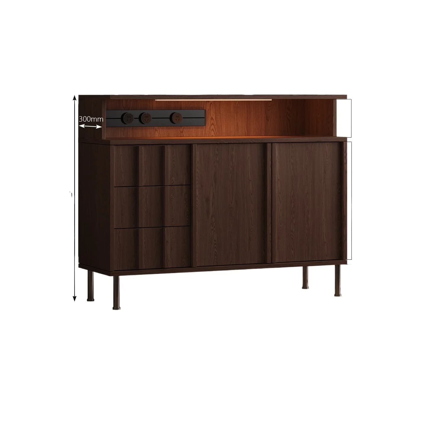 LMM antique solid wood dining side cabinet household floor-to-wall integrated locker