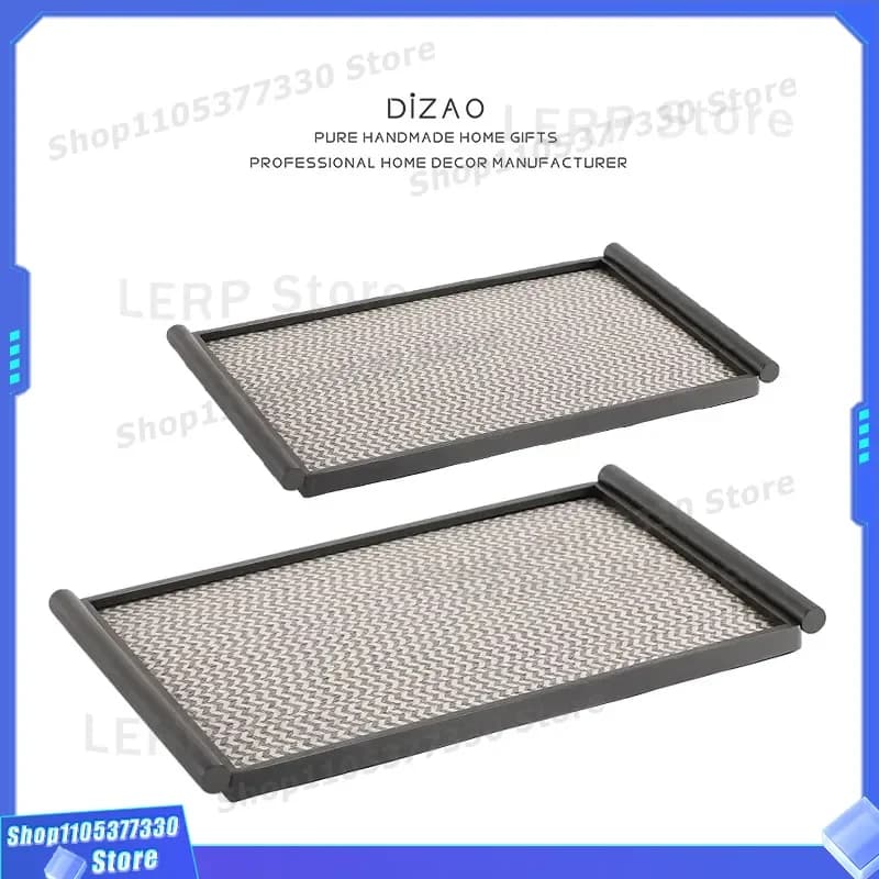 Modern Light Luxury Stainless Steel Leather Tray Creative Aromatherapy Storage for Bedroom Living Room Home Decor Ornament