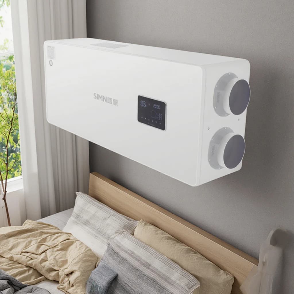 Wall Mounted Intelligent HRV Ventilation System Fresh Air Purifier with Heat Recovery